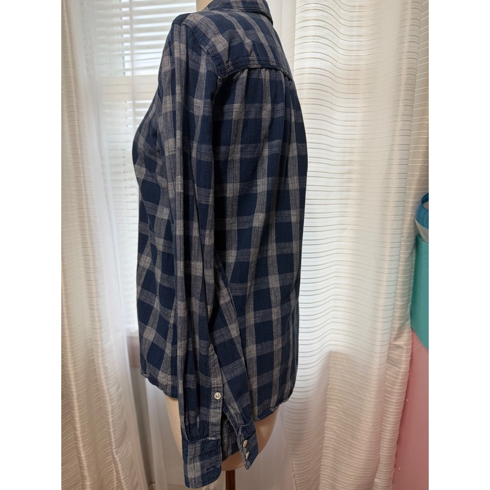 J.Crew Womens Blue Plaid Boy Fit  Cotton Long Sleeve Button Down Shirt Size 10 - Picture 3 of 11